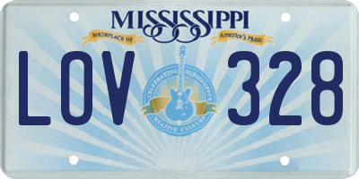 MS license plate LOV328