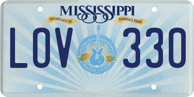 MS license plate LOV330