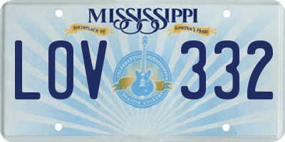 MS license plate LOV332