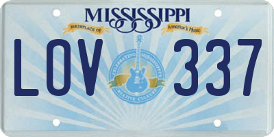MS license plate LOV337