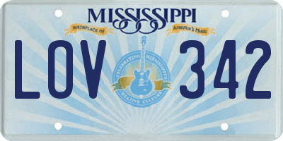 MS license plate LOV342