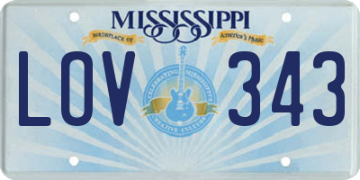 MS license plate LOV343