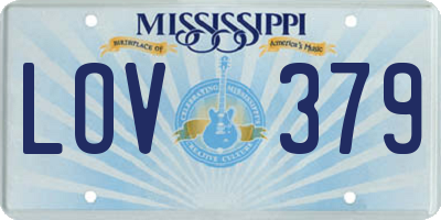 MS license plate LOV379