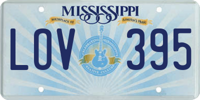 MS license plate LOV395