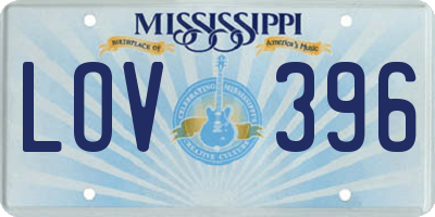 MS license plate LOV396