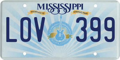 MS license plate LOV399