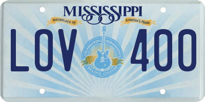 MS license plate LOV400