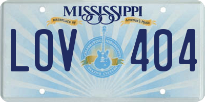 MS license plate LOV404