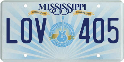 MS license plate LOV405