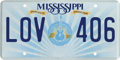 MS license plate LOV406