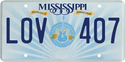 MS license plate LOV407