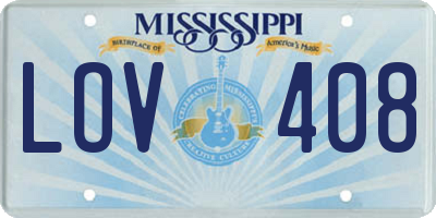 MS license plate LOV408