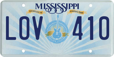 MS license plate LOV410