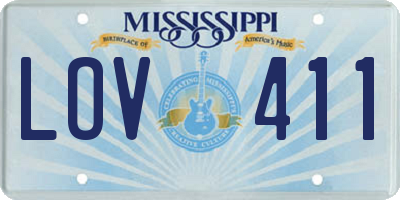 MS license plate LOV411