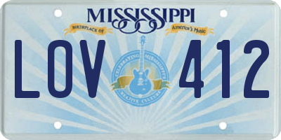 MS license plate LOV412