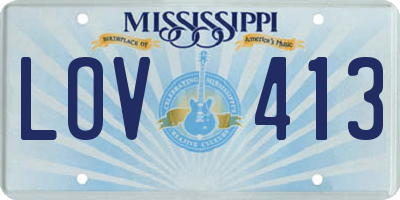 MS license plate LOV413