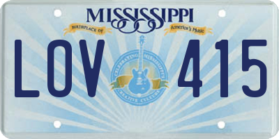 MS license plate LOV415
