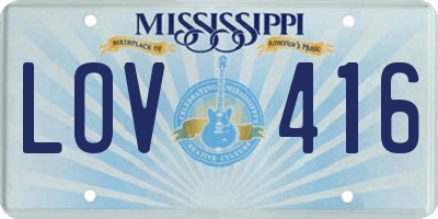 MS license plate LOV416