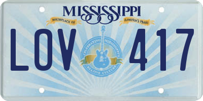 MS license plate LOV417