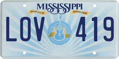 MS license plate LOV419
