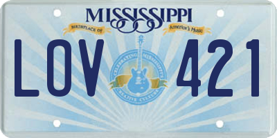MS license plate LOV421