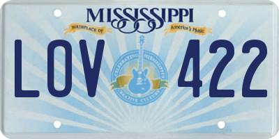 MS license plate LOV422