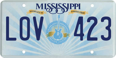 MS license plate LOV423