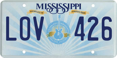 MS license plate LOV426