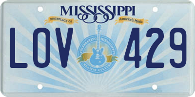 MS license plate LOV429