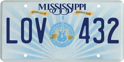MS license plate LOV432