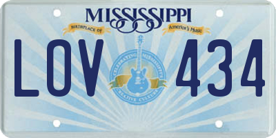 MS license plate LOV434