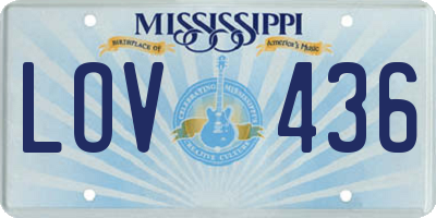 MS license plate LOV436