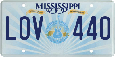 MS license plate LOV440