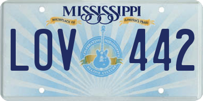MS license plate LOV442