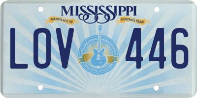 MS license plate LOV446