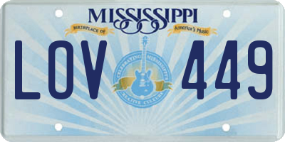 MS license plate LOV449