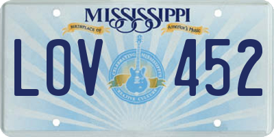 MS license plate LOV452