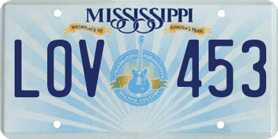 MS license plate LOV453