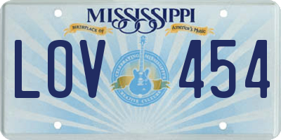 MS license plate LOV454