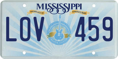 MS license plate LOV459