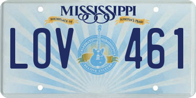 MS license plate LOV461