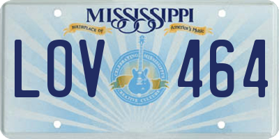 MS license plate LOV464