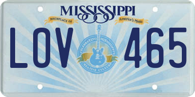 MS license plate LOV465