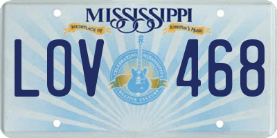 MS license plate LOV468