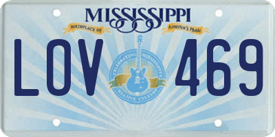 MS license plate LOV469