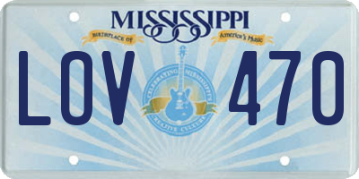 MS license plate LOV470