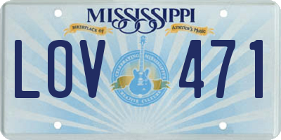 MS license plate LOV471