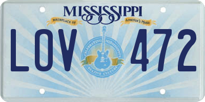 MS license plate LOV472