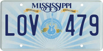 MS license plate LOV479