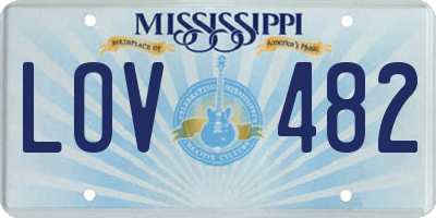 MS license plate LOV482